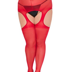 Plus Size Strumpfhose STP/02/5 rot